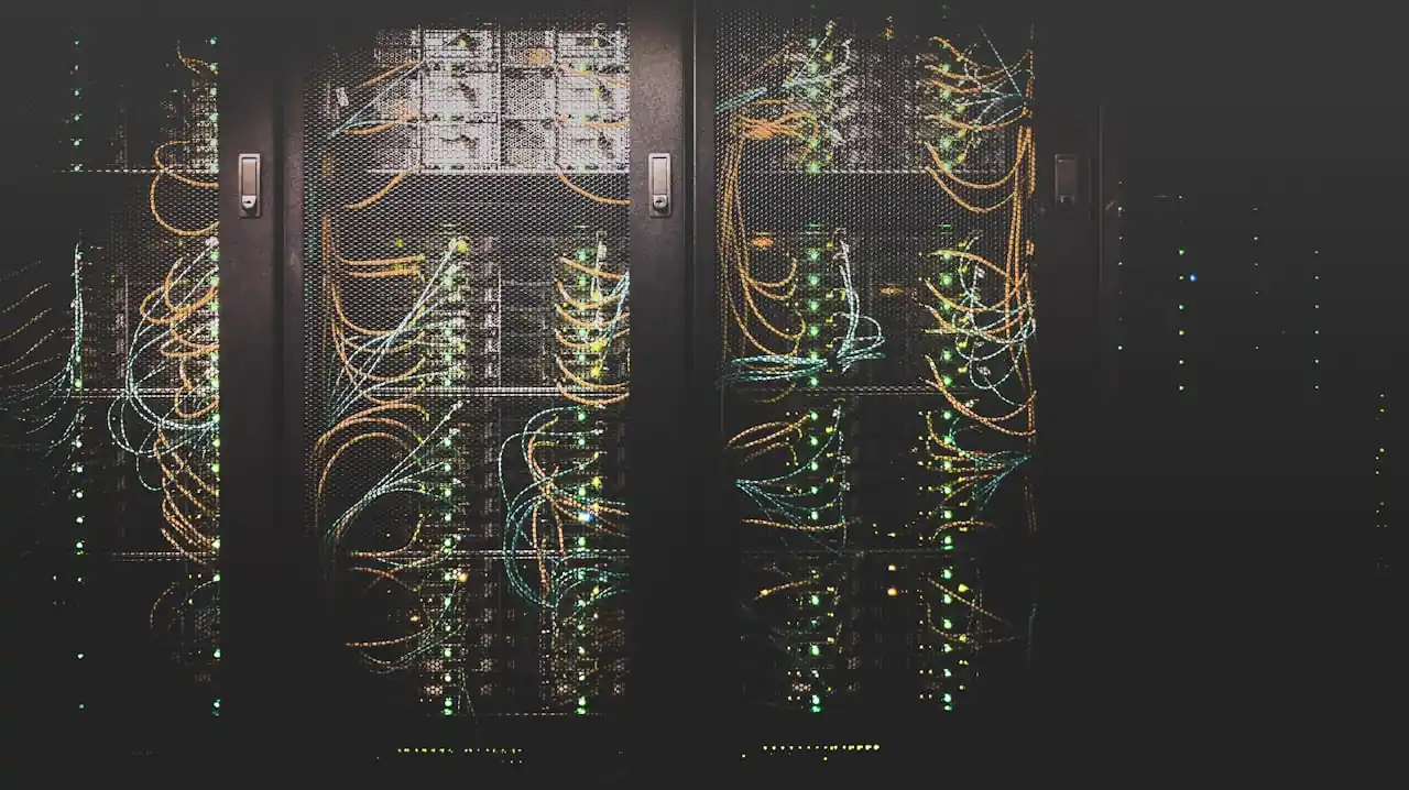 ISP server racks in a network operations data center